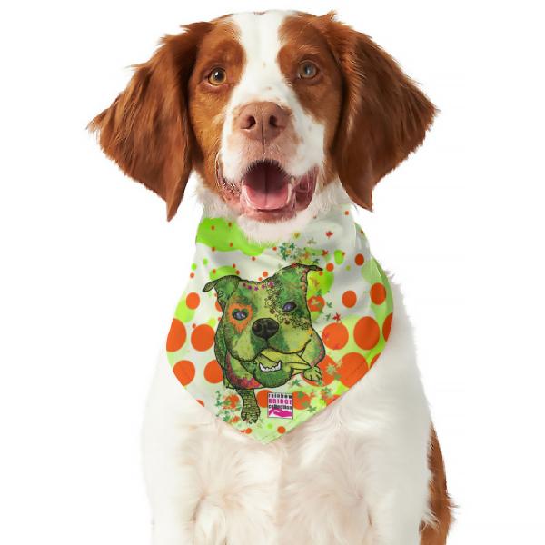 Hunde-Bandana Lani - Popart Hundedesign, 100 % Polyester, 70x30 cm, verstellbar, waschbar